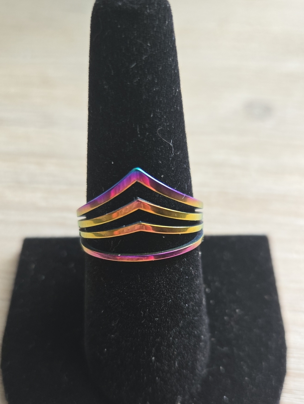 Multicolor Chevron Stackable Ring - Women Jewelry.Size 8.